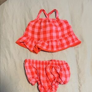 Cat & Jack Pink Plaid Diaper Cover Set
